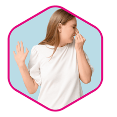 Person pinching nose