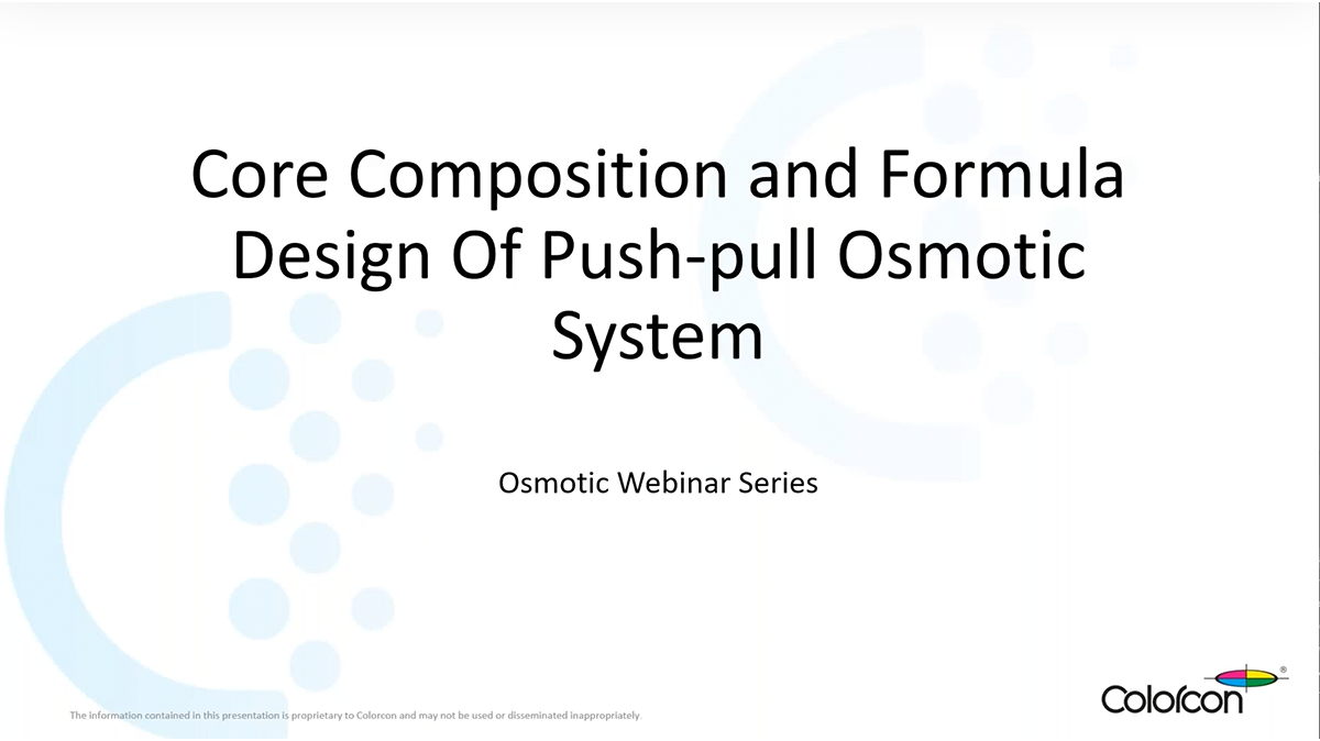 Mastering Push-Pull Osmotic Systems- Core Composition and Formulation Design